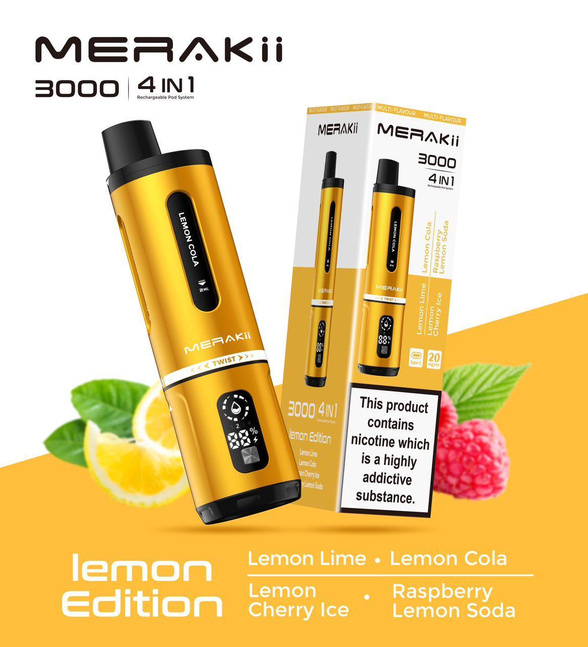 Shop Merakii 3000 Puffs Disposable Vape 4 in 1 Device (Pack of 5) - Merakii 3000 Puffs Disposable Vape 4 in 1 Device (Pack of 5) - Vape Blaze