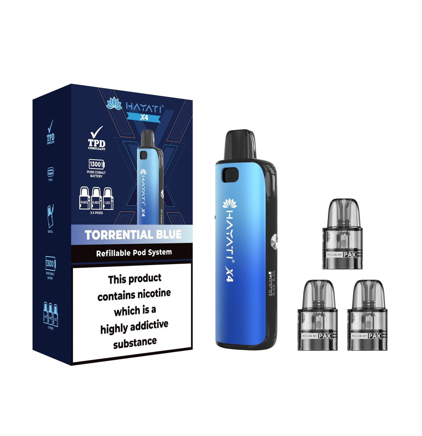 Shop Hayati X4 Refillable Pod System Kit - Hayati X4 Refillable Pod System Kit - Vape Blaze