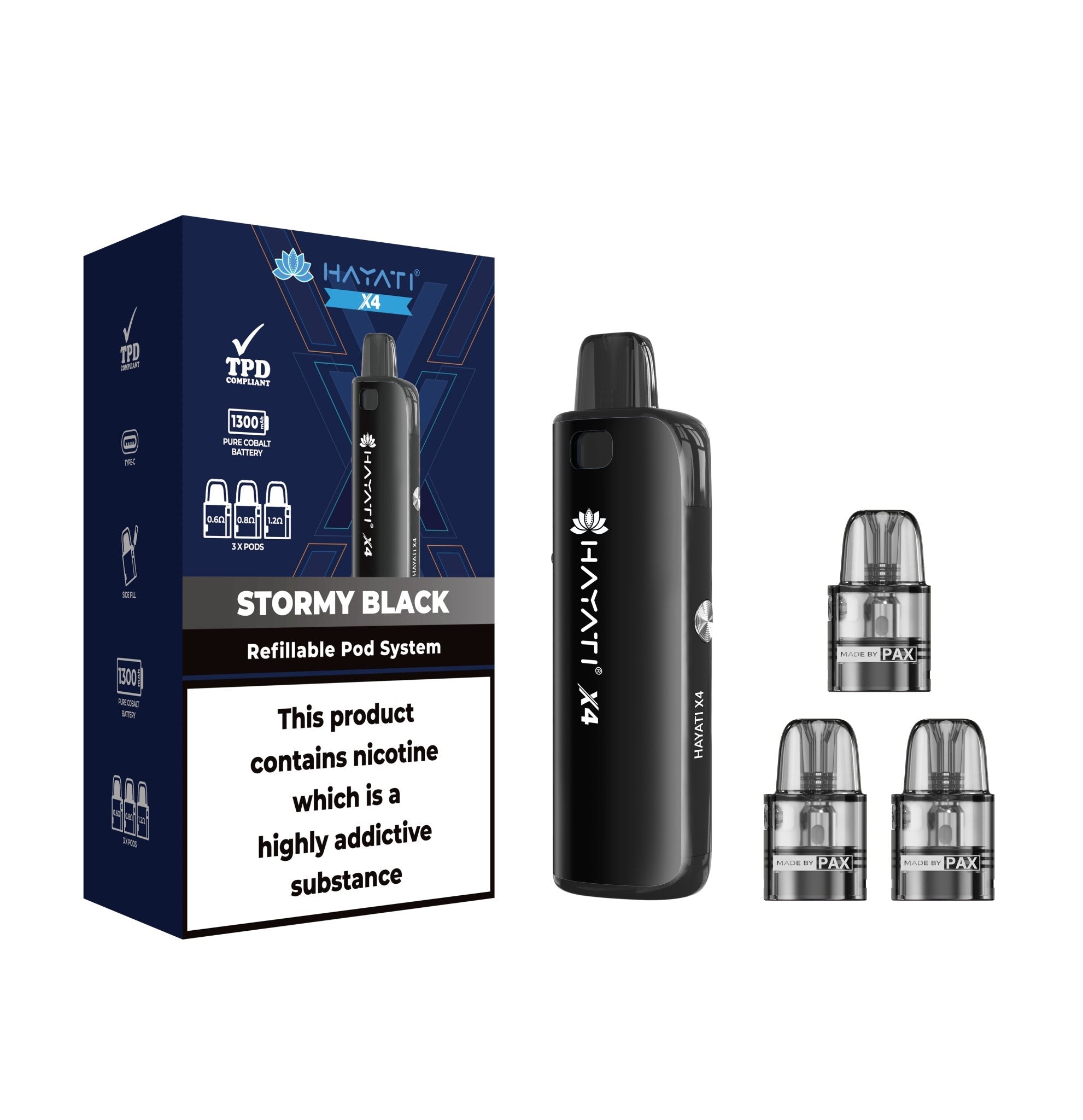 Shop Hayati X4 Refillable Pod System Kit - Hayati X4 Refillable Pod System Kit - Vape Blaze