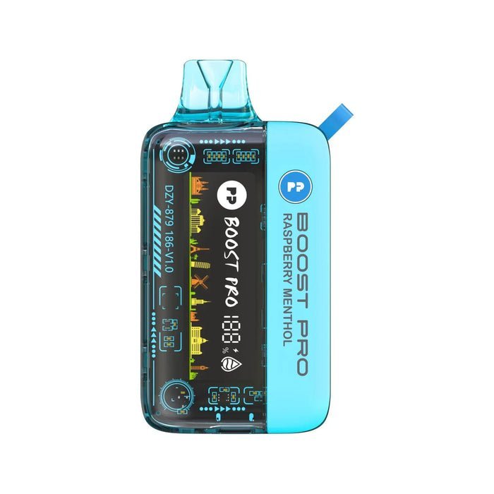 Shop Pyne Pod Boost Pro 20000 Disposable Vape - Pyne Pod Boost Pro 20000 Disposable Vape - Box of 5 - Wolfvapes.co.uk - Raspberry Menthol - Vape Blaze